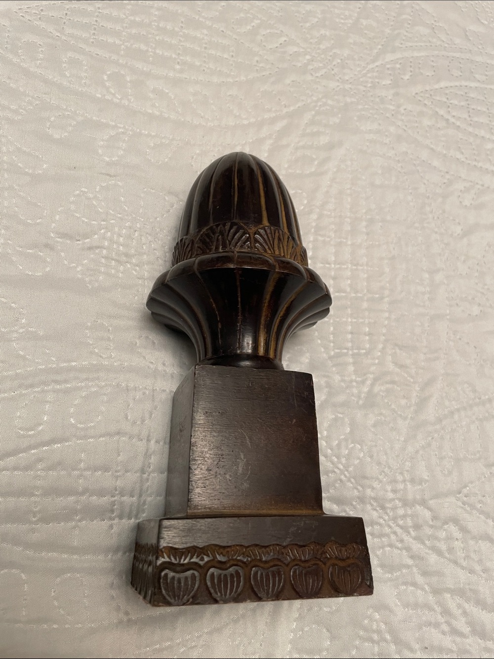 MCM Vintage Heavy Metal Brown Bronze Tone Decorative Tabletop Finial From India - Picture 8 of 10